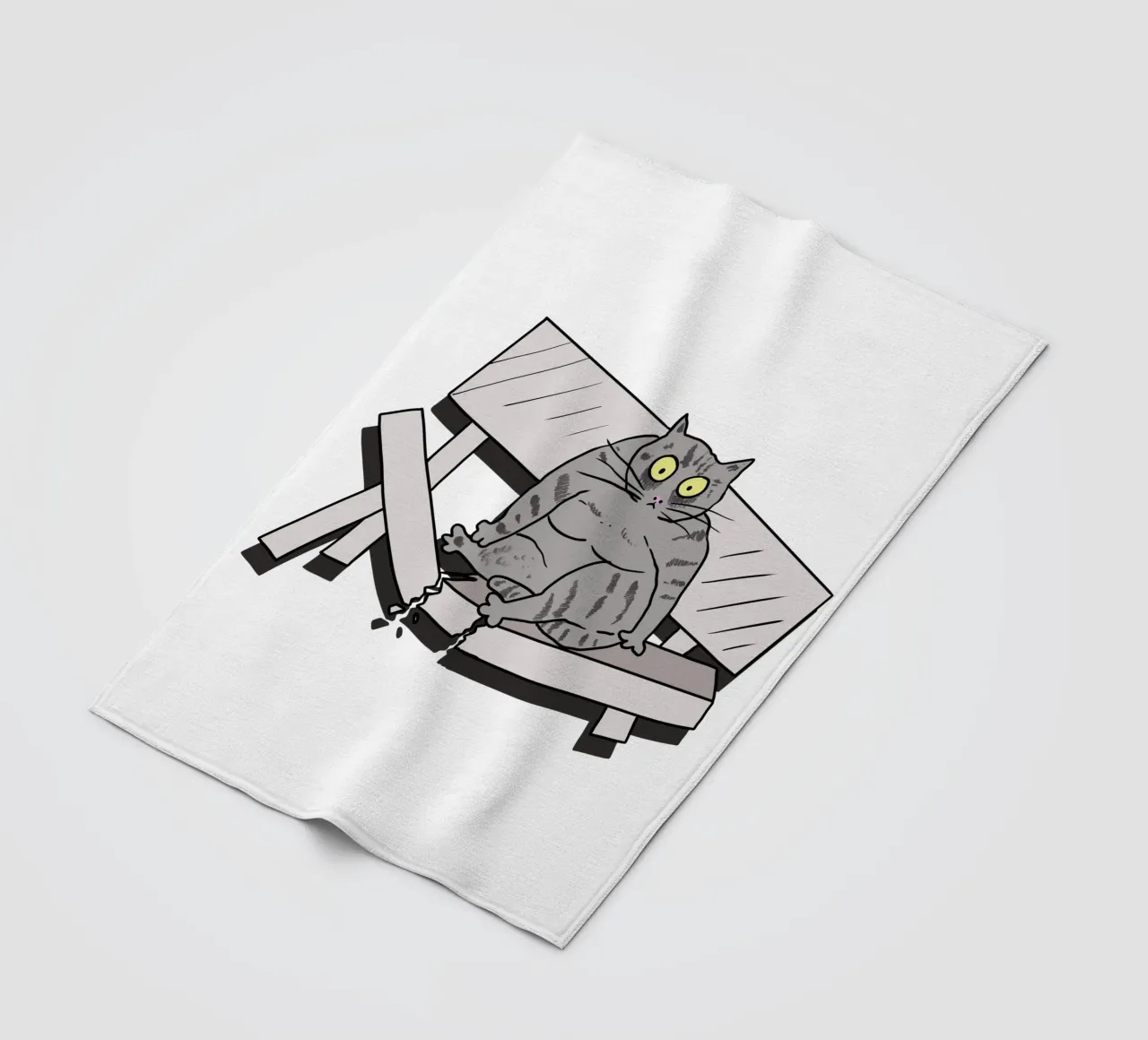 The Cat and the Broken Bench coperta in pile da edsonramosart