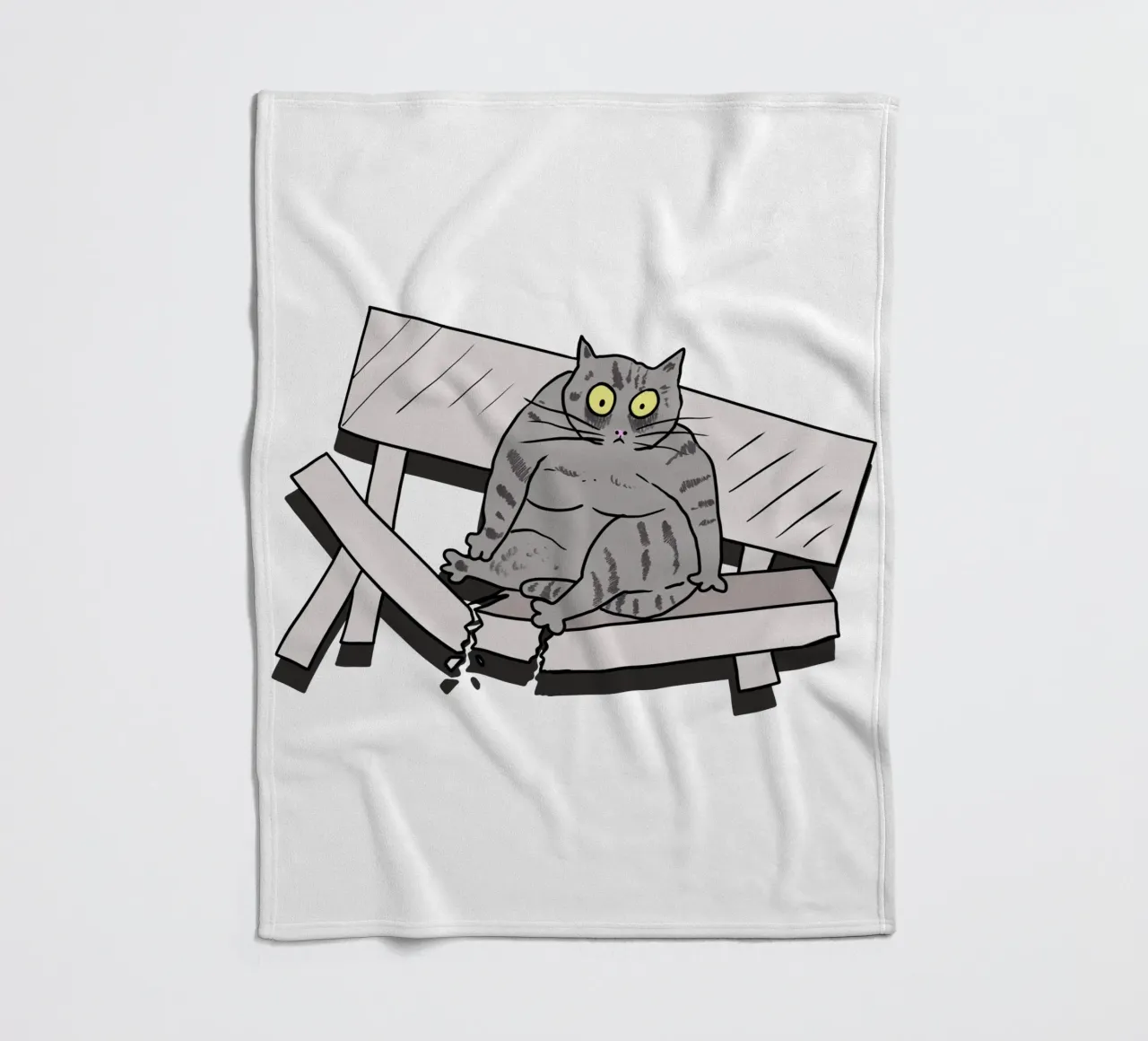 The Cat and the Broken Bench Fleecedecke von edsonramosart