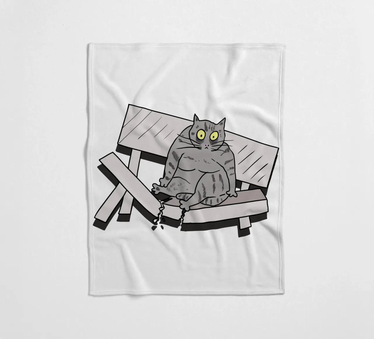 The Cat and the Broken Bench coperta in pile da edsonramosart