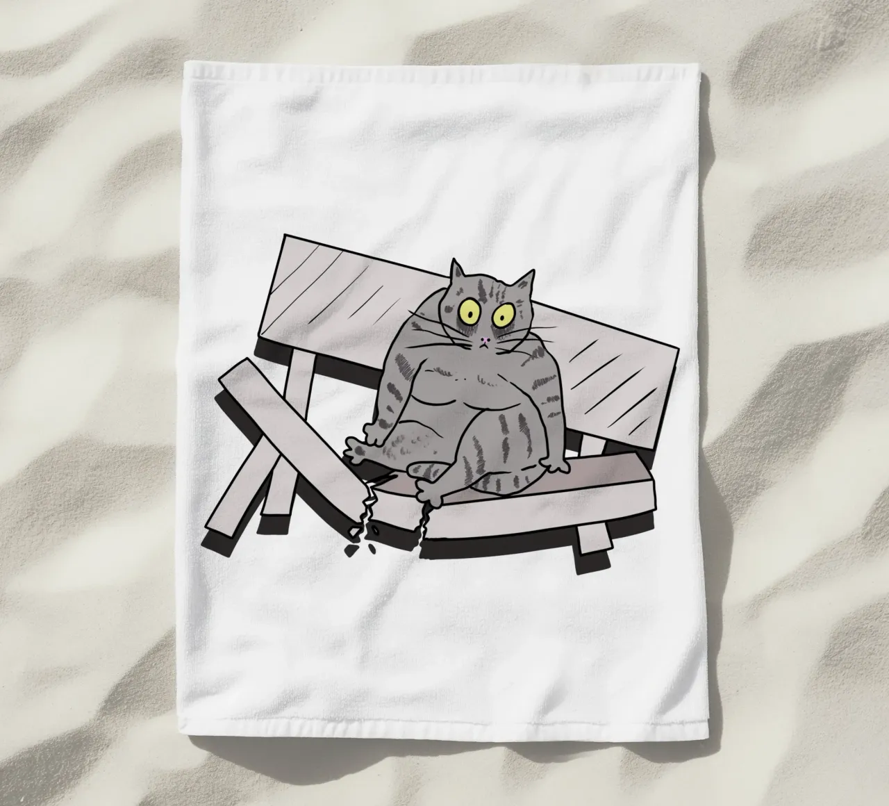 The Cat and the Broken Bench telo mare da edsonramosart