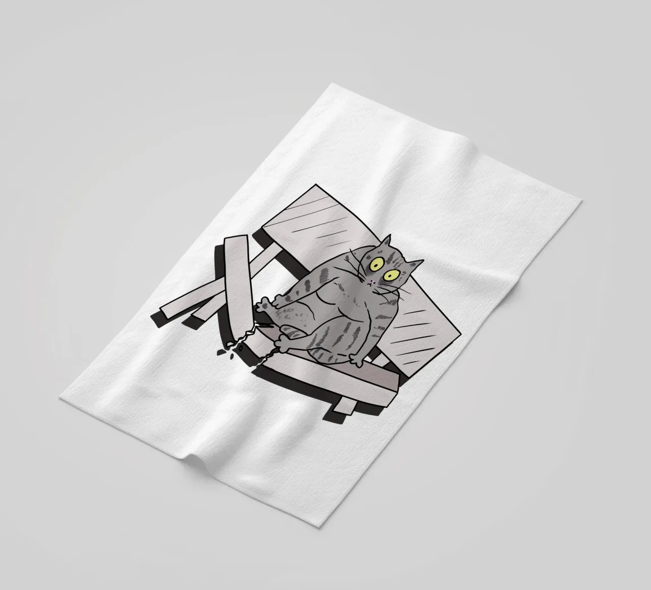 The Cat and the Broken Bench telo mare da edsonramosart