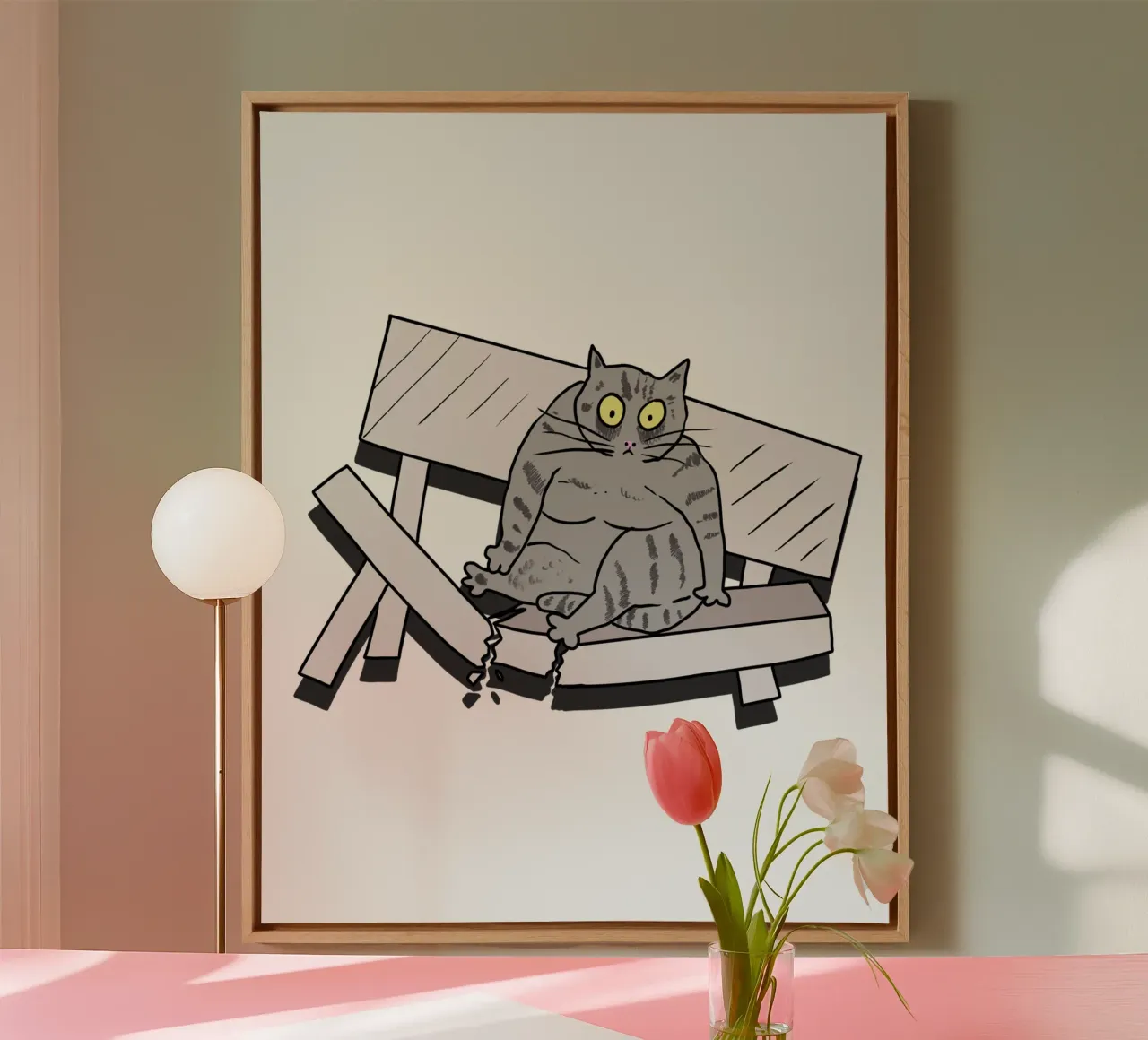 The Cat and the Broken Bench tela da edsonramosart