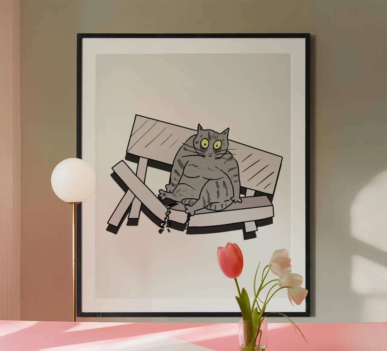 The Cat and the Broken Bench carta hahnemühle da edsonramosart