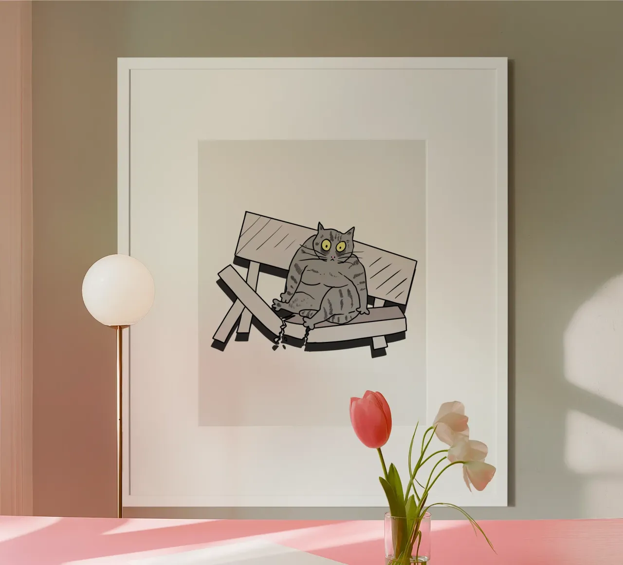 The Cat and the Broken Bench carta hahnemühle da edsonramosart