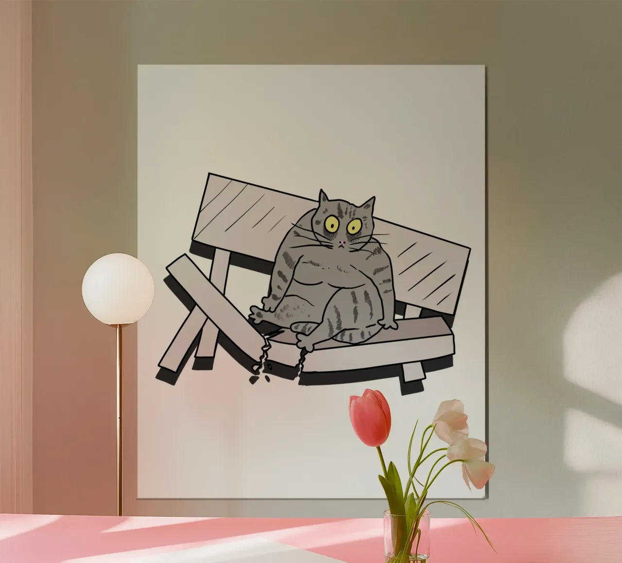 The Cat and the Broken Bench carta hahnemühle da edsonramosart