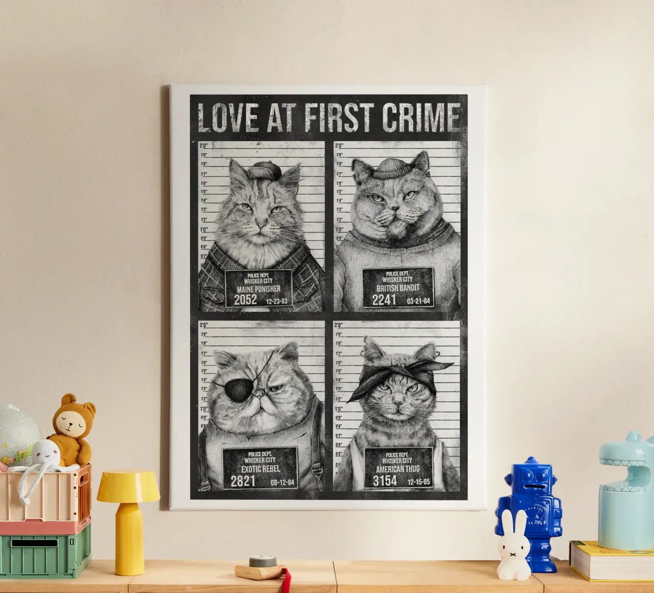 Love at first crime! canvas with Floater frame by mikekoubou