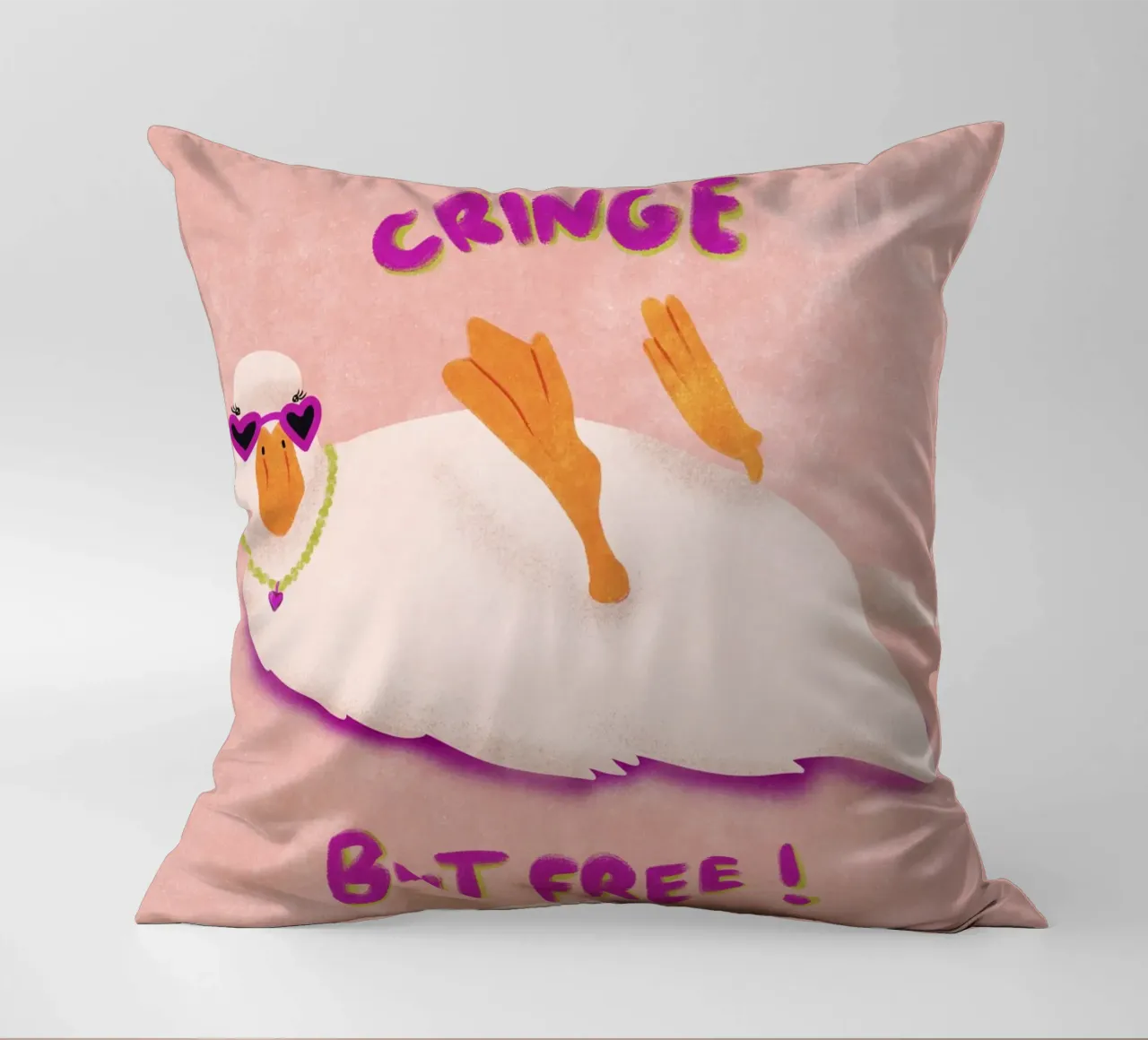 Cringe but free! cojín de Illustration Raissa Oltmanns