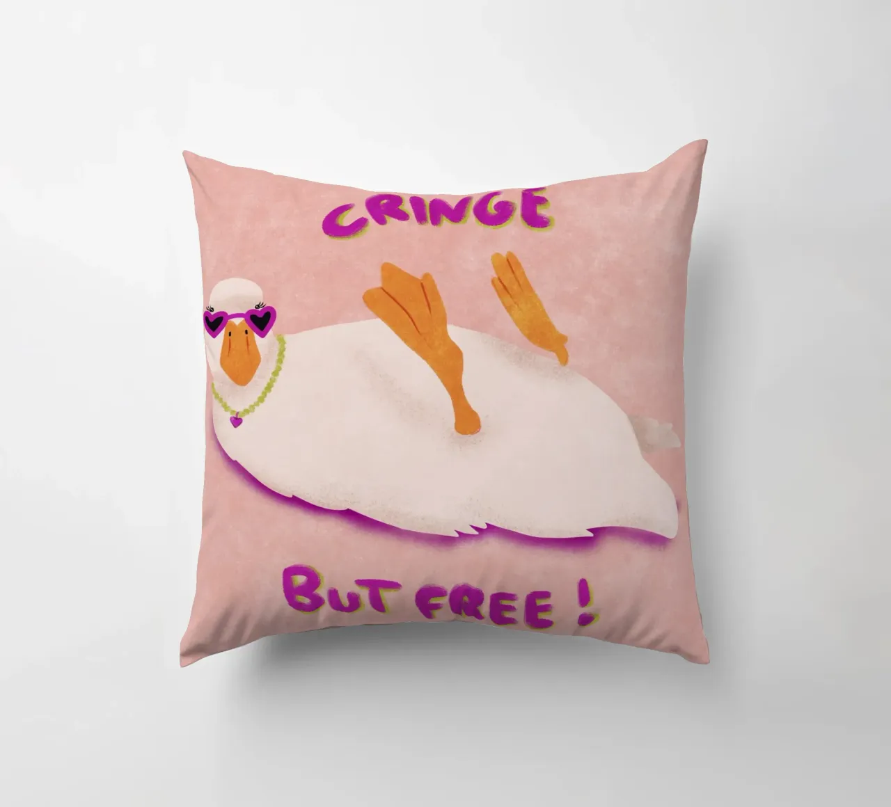 Cringe but free! cojín de Illustration Raissa Oltmanns