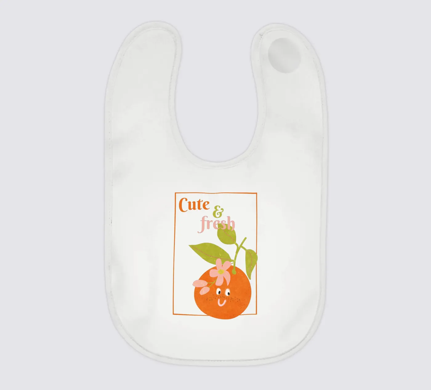 Hello Orange baby bib by Illustration Raissa Oltmanns