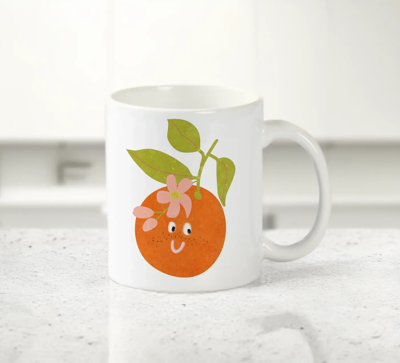 Hello Orange ceramic mug by Illustration Raissa Oltmanns