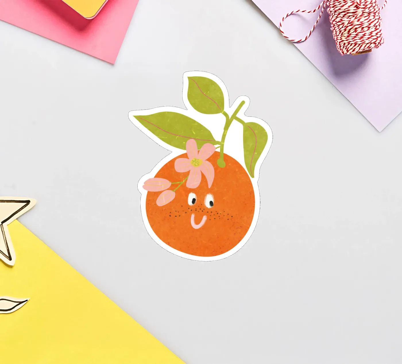 Hello Orange sticker by Illustration Raissa Oltmanns