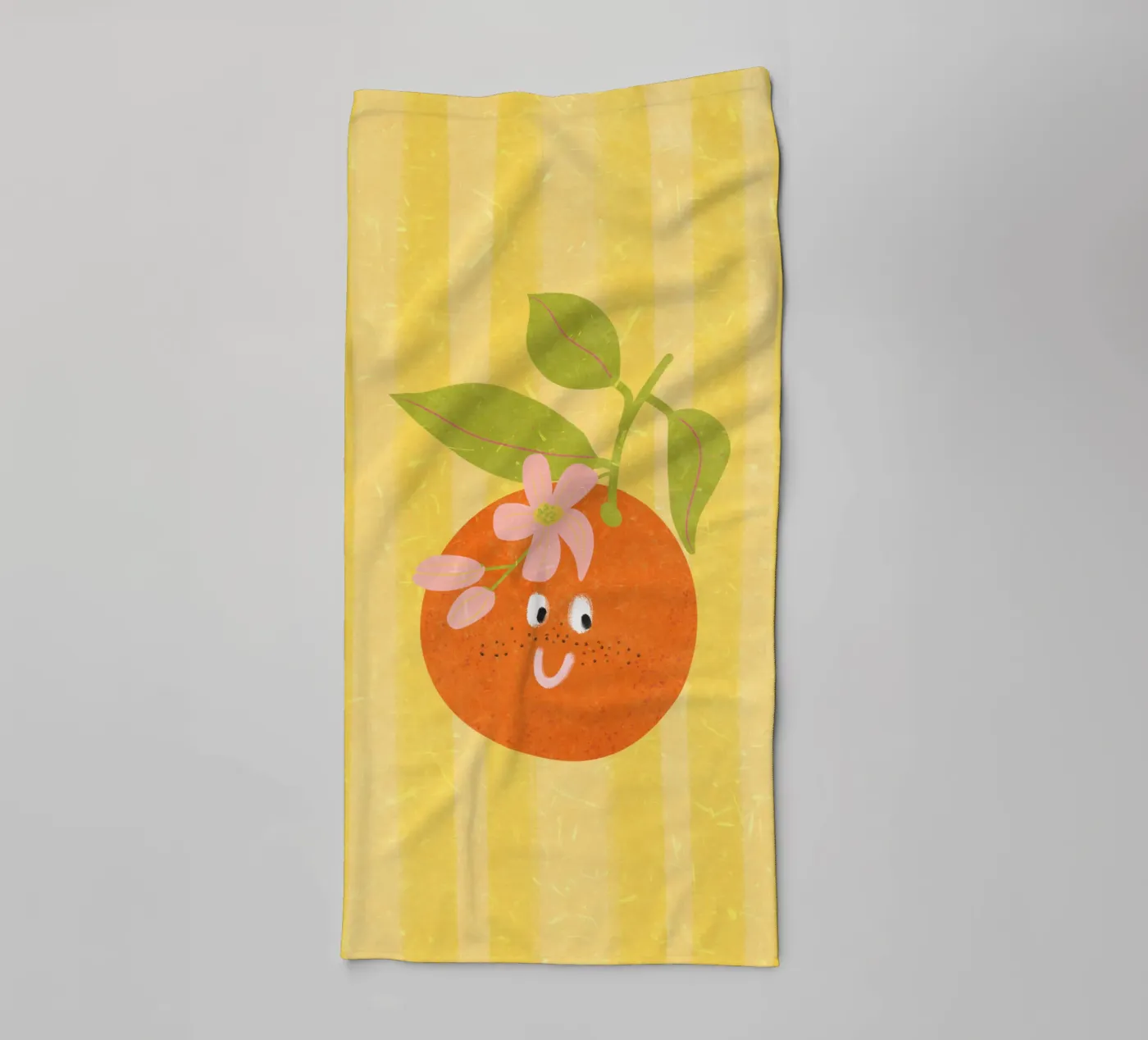 Hello Orange towel by Illustration Raissa Oltmanns