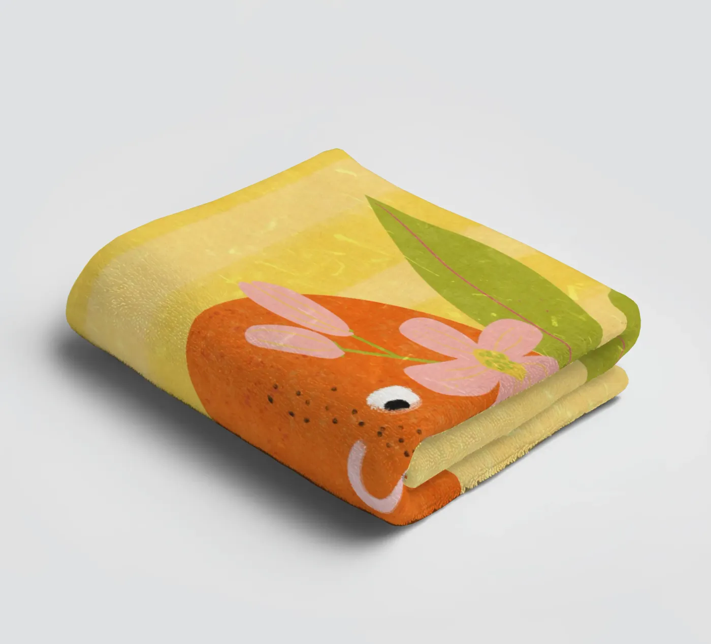 Hello Orange towel by Illustration Raissa Oltmanns