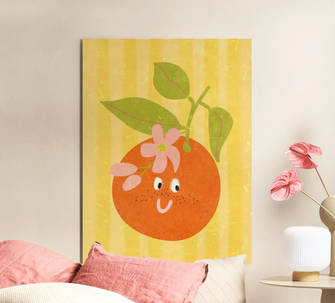 Hello Orange alluminio dibond da Illustration Raissa Oltmanns