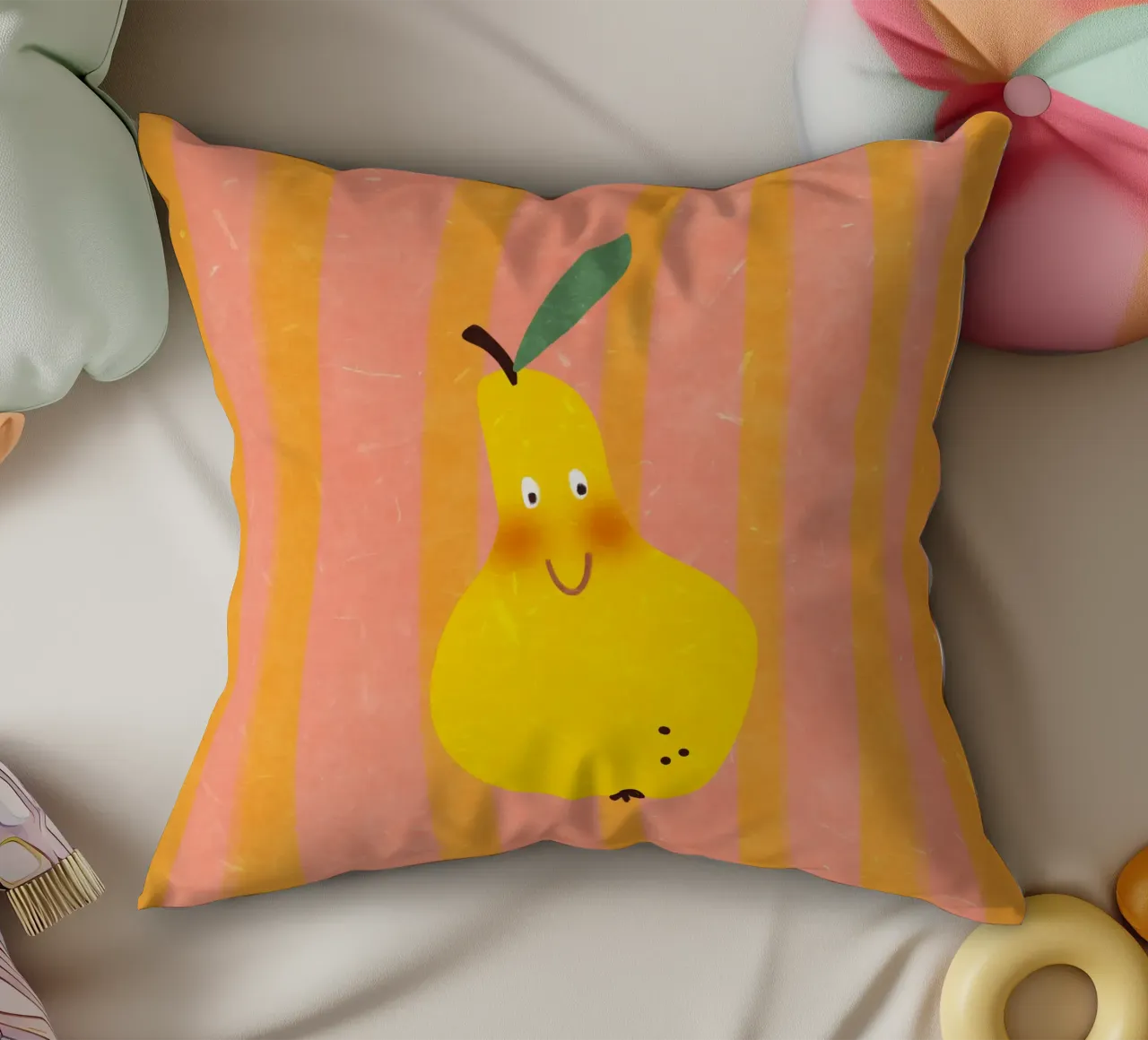 Hello Pear cuscino da Illustration Raissa Oltmanns