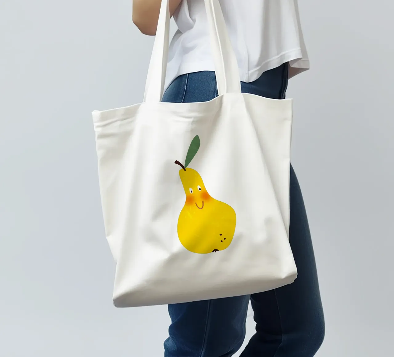 Hello Pear borsa in juta da Illustration Raissa Oltmanns