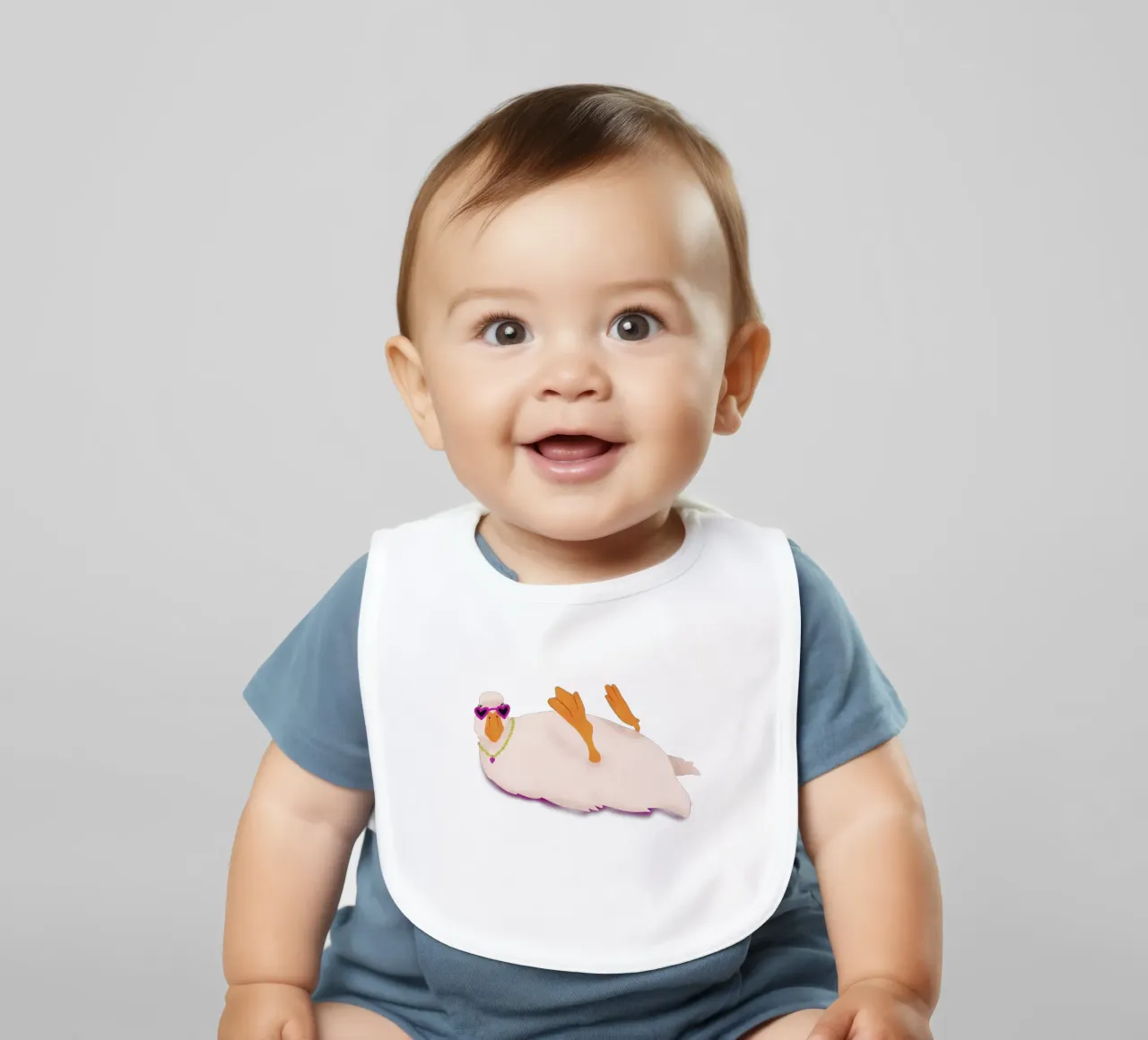 funny duck baby bib by Illustration Raissa Oltmanns
