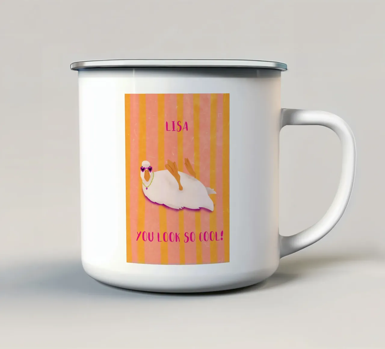funny duck taza de esmalte de Illustration Raissa Oltmanns
