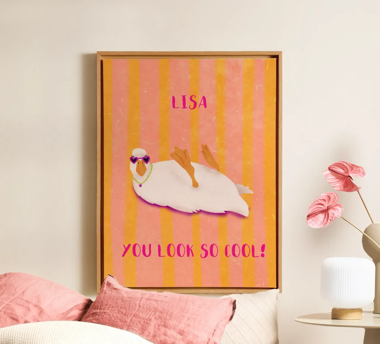 funny duck tela con Cornice a cassetta da Illustration Raissa Oltmanns