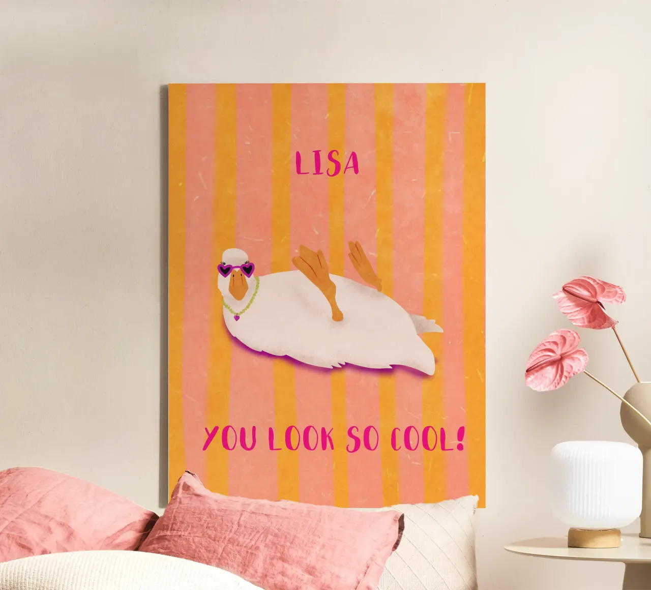 funny duck tela con Cornice a cassetta da Illustration Raissa Oltmanns