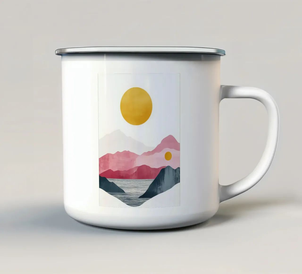 Tramonto sui Monti Rosa tazza in smalto da Affiches Soleil & Déco Lumineuse – Sunny