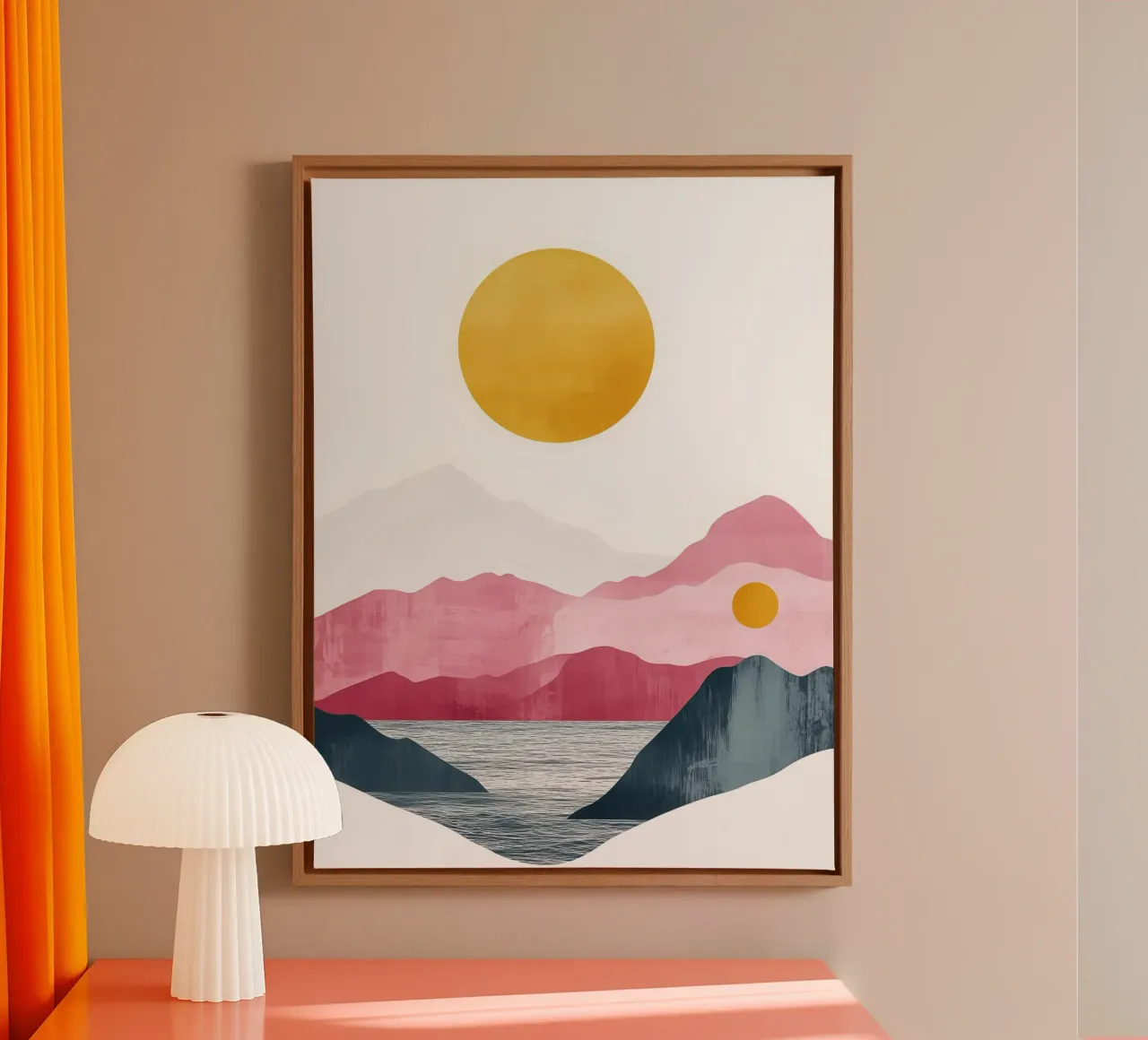 Tramonto sui Monti Rosa tela con Cornice a cassetta da Affiches Soleil & Déco Lumineuse – Sunny