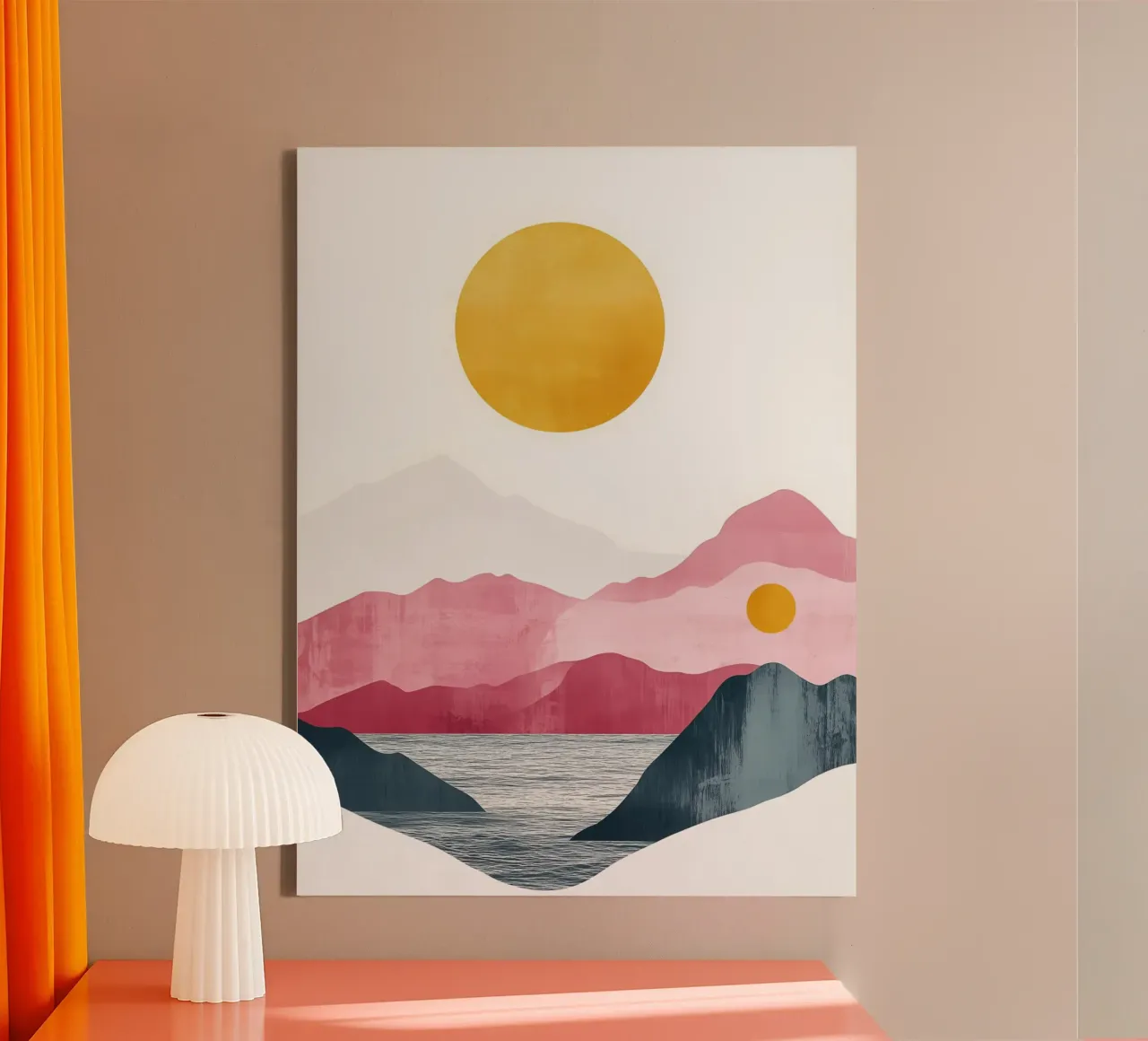 Tramonto sui Monti Rosa tela con Cornice a cassetta da Affiches Soleil & Déco Lumineuse – Sunny