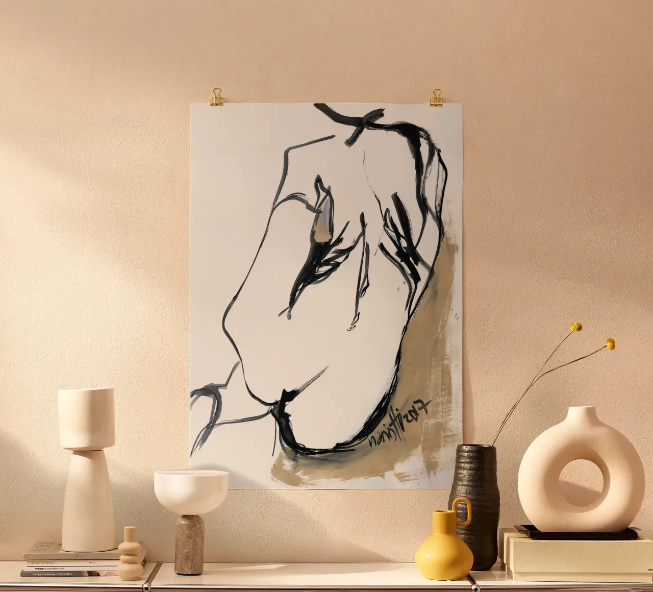 Collezione donna.1 poster con telaio in alluminio da mariottiart