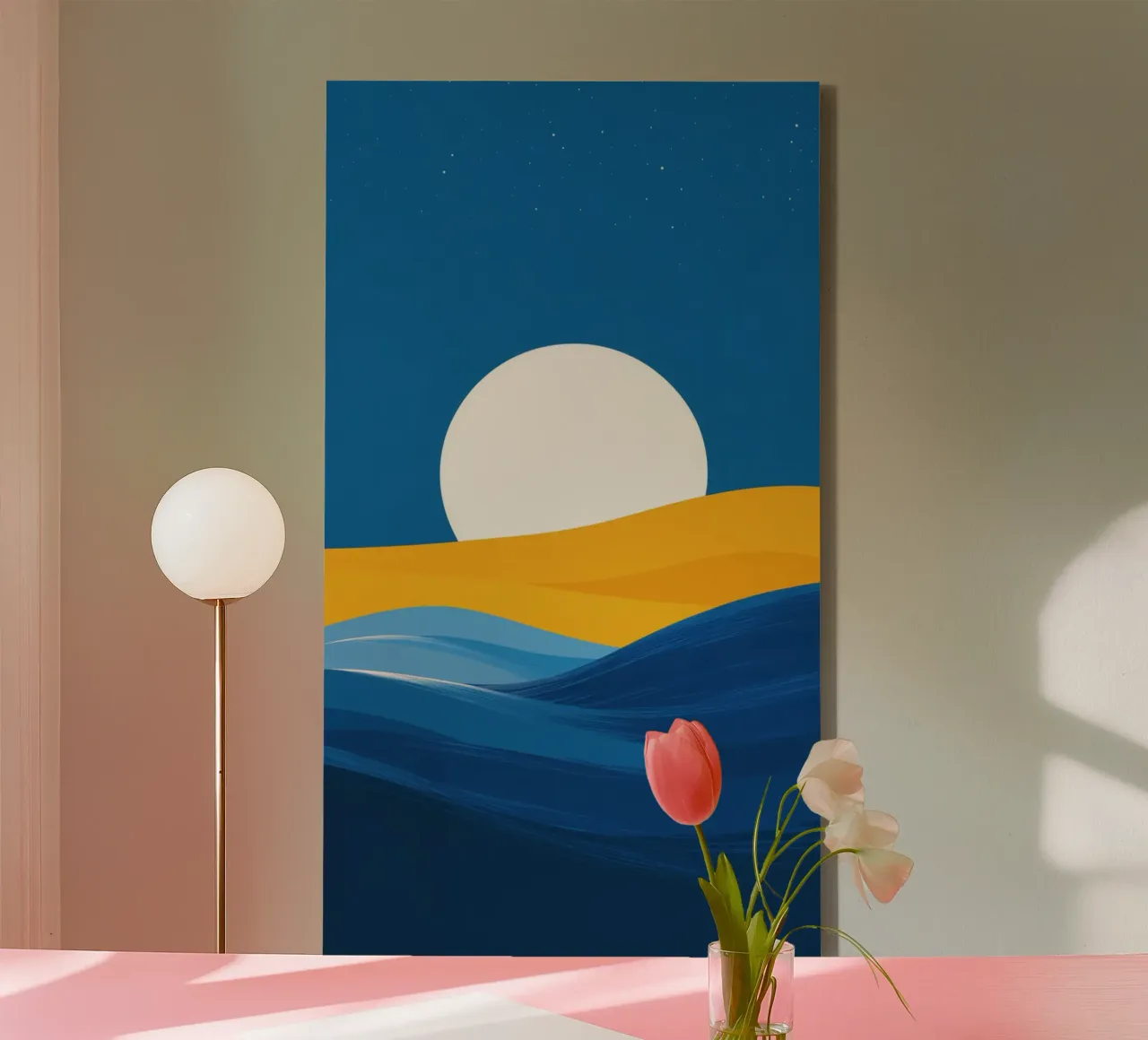 Starry Night over the Desert and the Ocean canvas by Affiches Soleil & Déco Lumineuse – Sunny