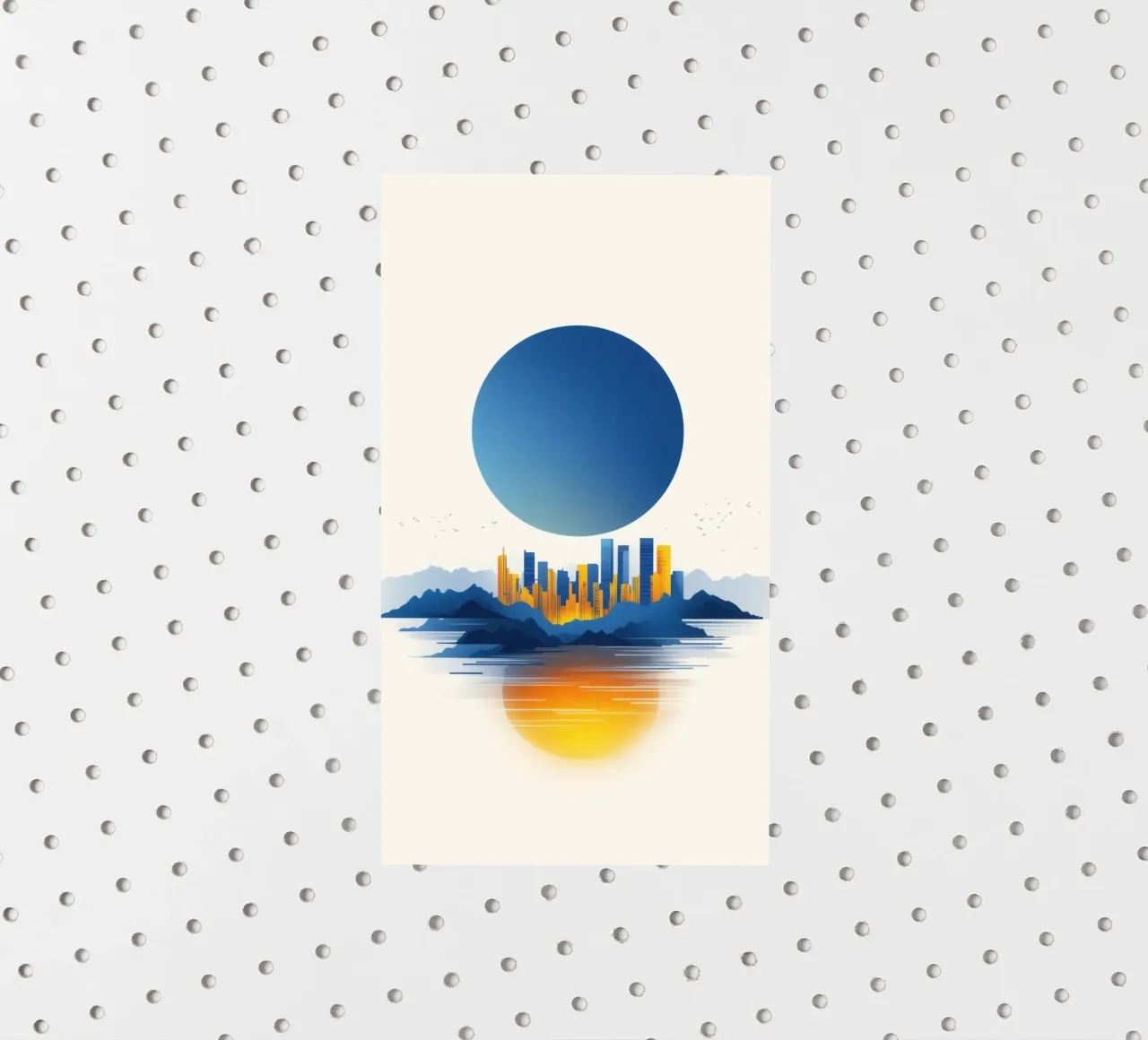 Urbanes Spiegelbild zwischen Himmel und Meer Sticker von Affiches Soleil & Déco Lumineuse – Sunny