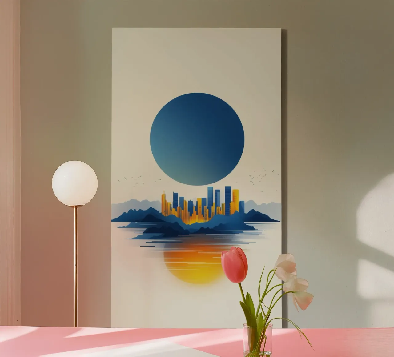 Reflet Urbain between Sky and Sea canvas with Floater frame by Affiches Soleil & Déco Lumineuse – Sunny