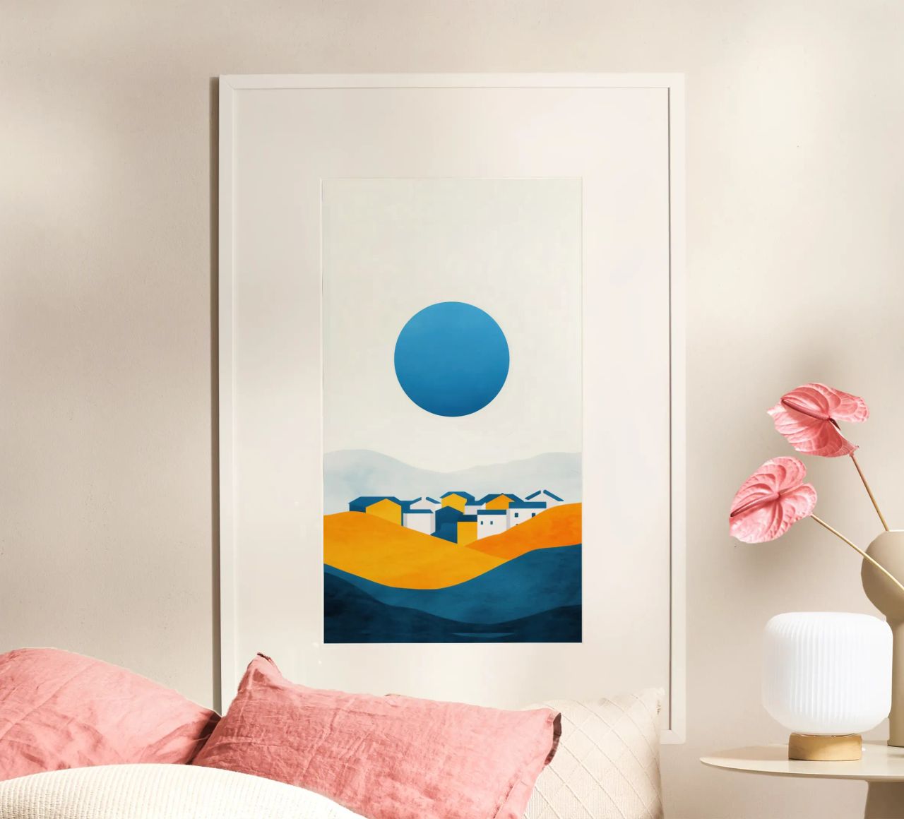 Mediterranes Dorf in der Sonne Poster von Affiches Soleil & Déco Lumineuse – Sunny