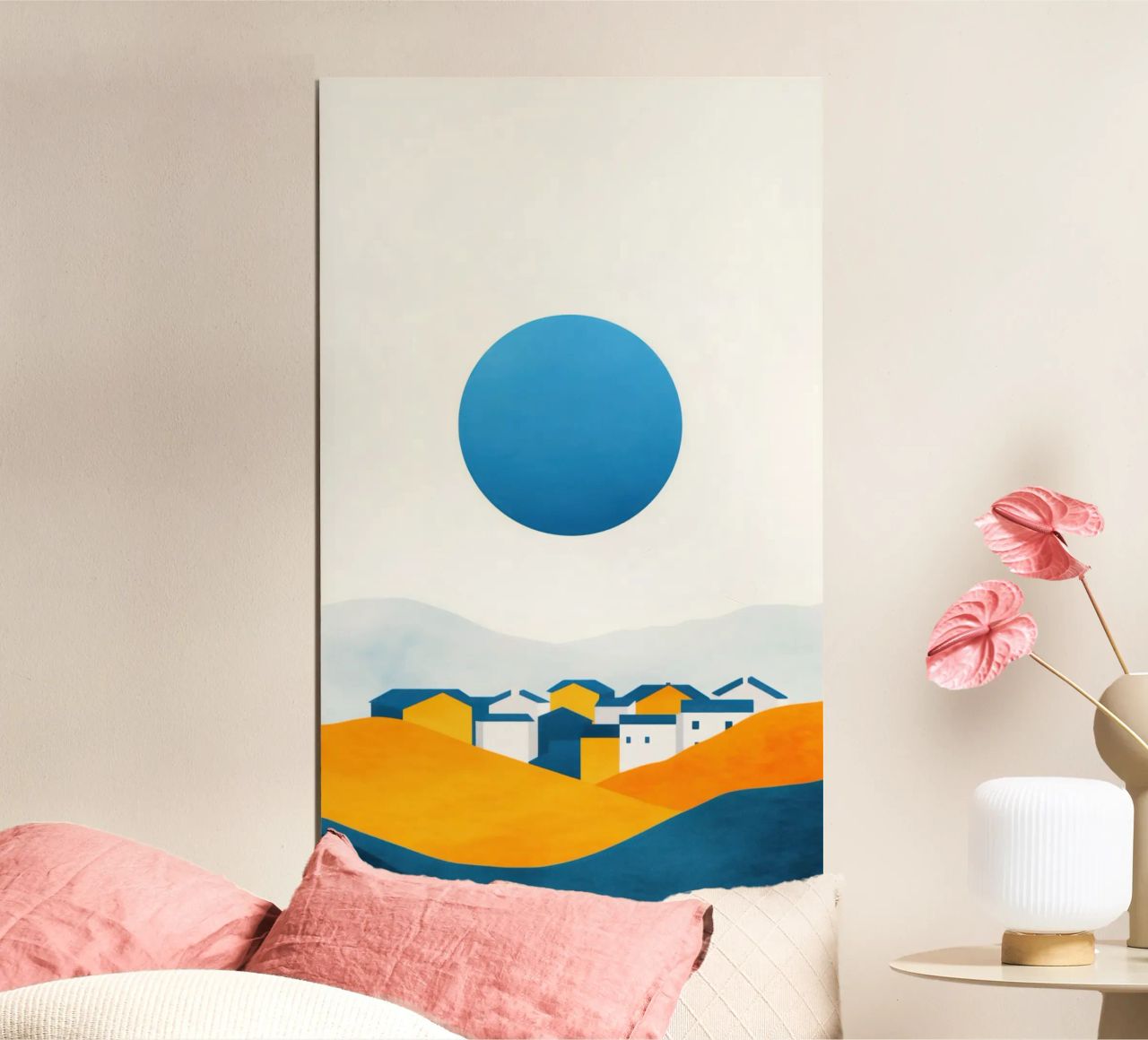 Mediterranes Dorf in der Sonne Poster von Affiches Soleil & Déco Lumineuse – Sunny