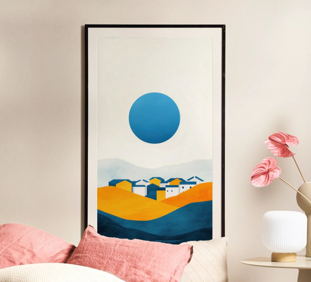 Mediterranes Dorf in der Sonne Poster von Affiches Soleil & Déco Lumineuse – Sunny