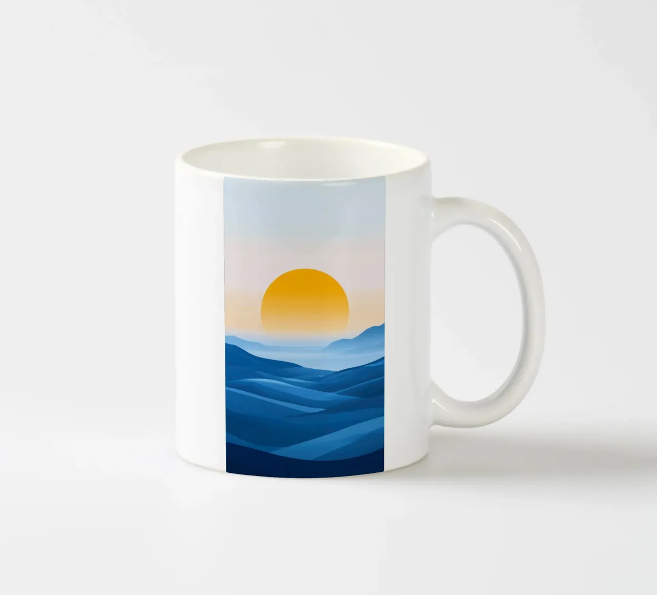 Mountain Waves at Twilight ceramic mug by Affiches Soleil & Déco Lumineuse – Sunny