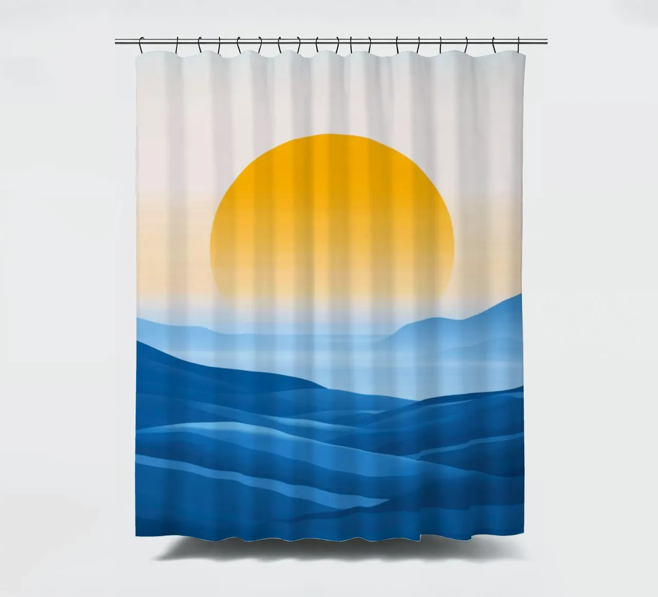 Mountain Waves at Twilight shower curtain by Affiches Soleil & Déco Lumineuse – Sunny