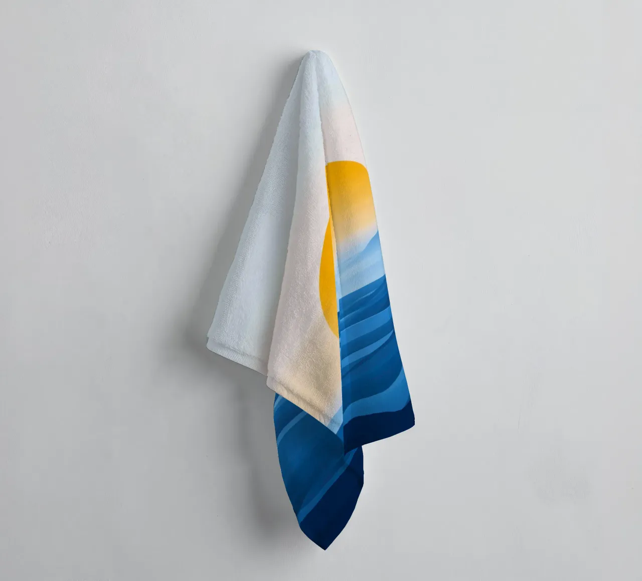 Mountain Waves at Twilight towel by Affiches Soleil & Déco Lumineuse – Sunny