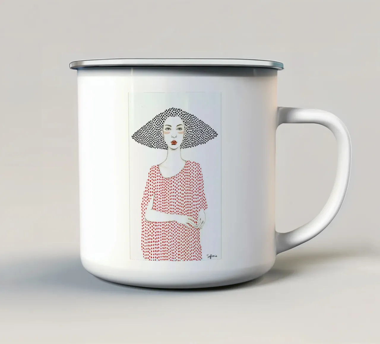 Elle tazza in smalto da Sofia Bonati
