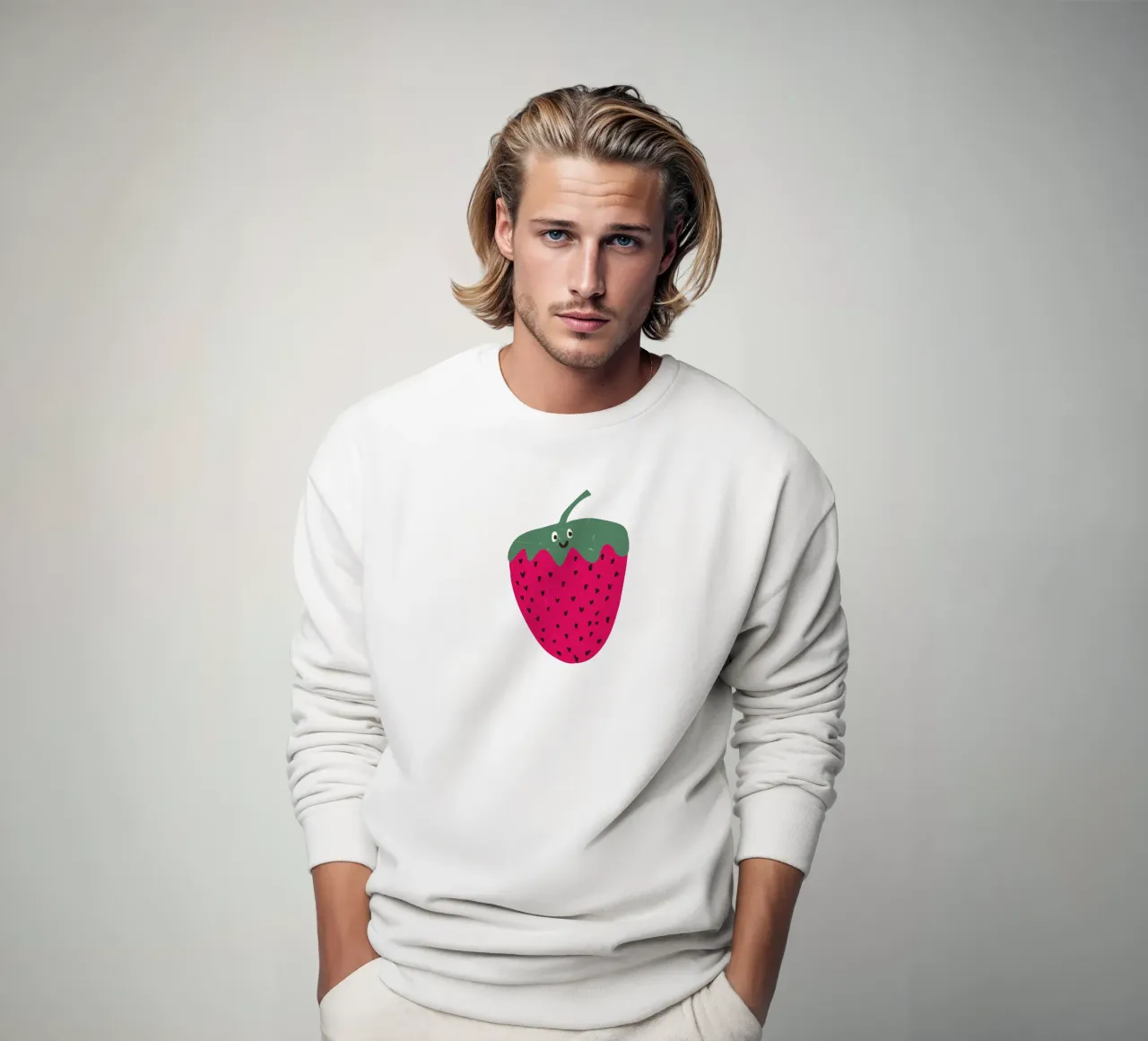 Hello Strawberry felpa da Illustration Raissa Oltmanns