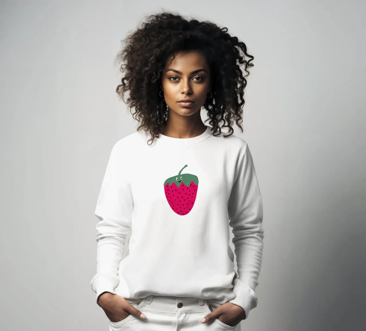 Hello Strawberry felpa da Illustration Raissa Oltmanns