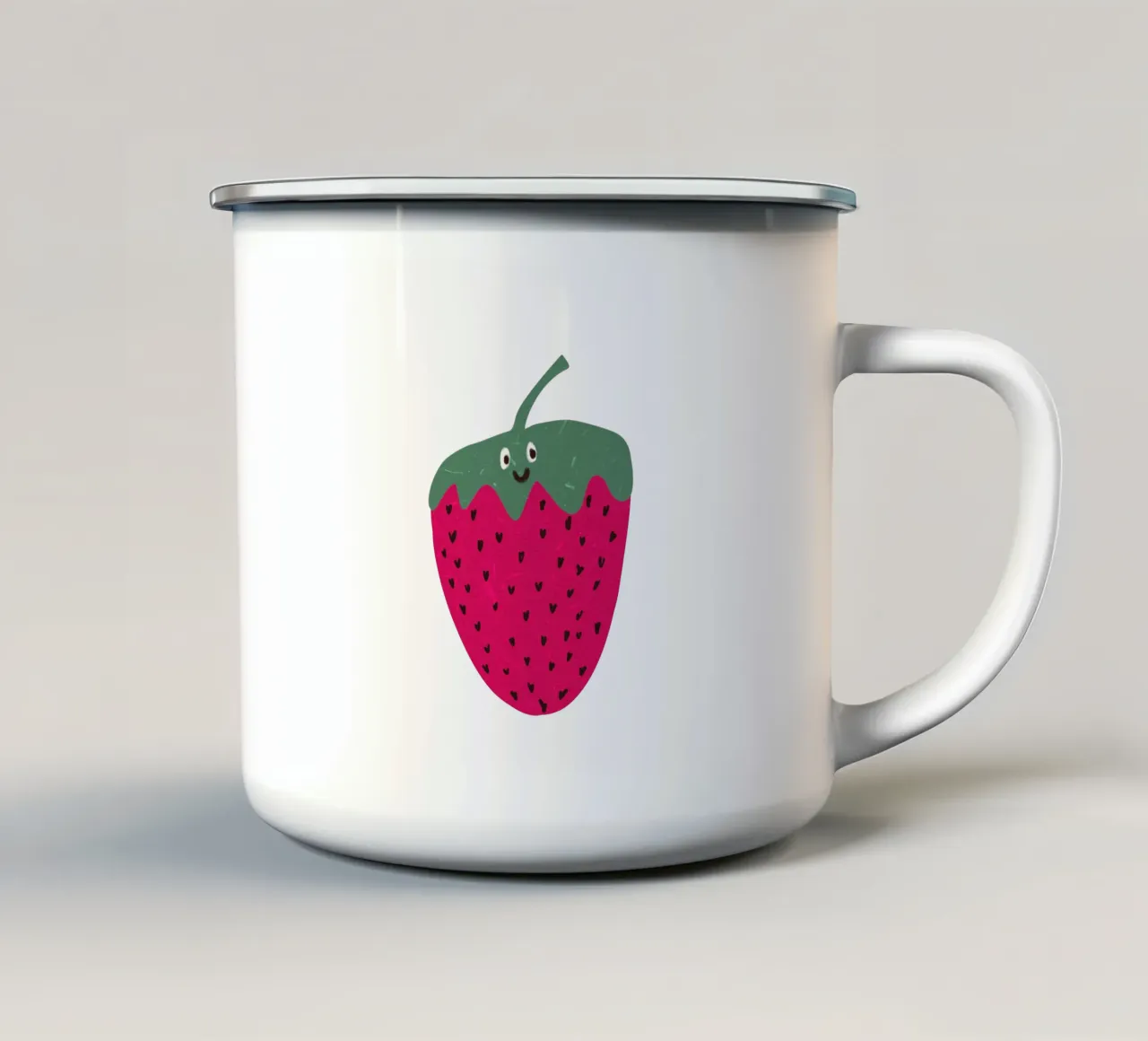 Hello Strawberry tazza in smalto da Illustration Raissa Oltmanns