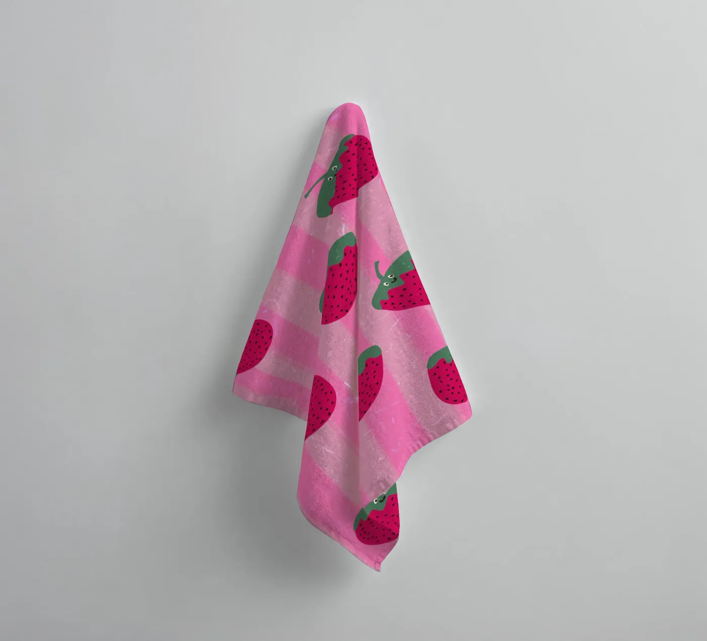 Hello Strawberry badhanddoek van Illustration Raissa Oltmanns