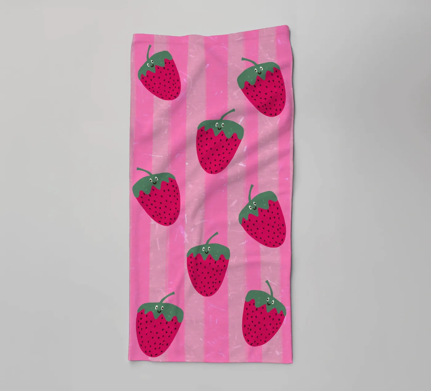 Hello Strawberry badhanddoek van Illustration Raissa Oltmanns