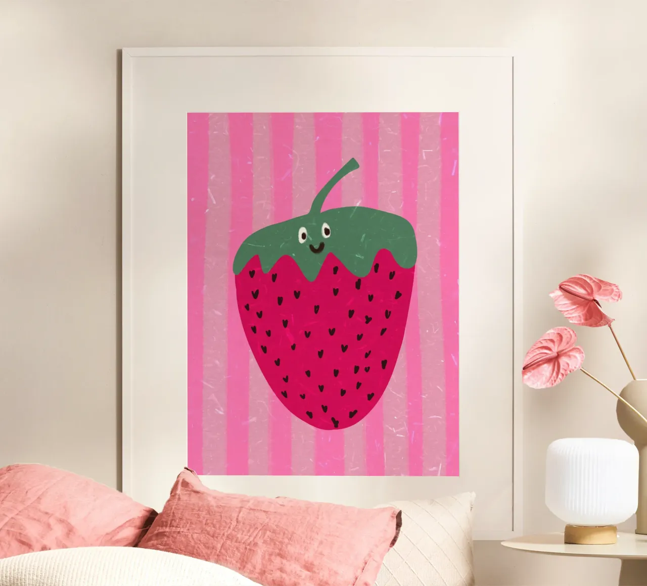 Hello Strawberry poster da Illustration Raissa Oltmanns