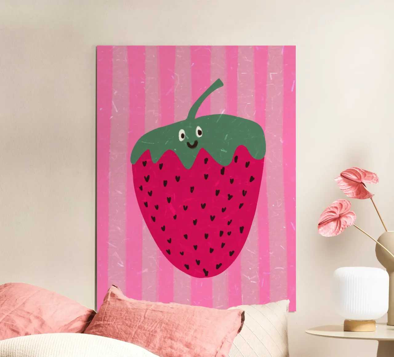 Hello Strawberry poster da Illustration Raissa Oltmanns