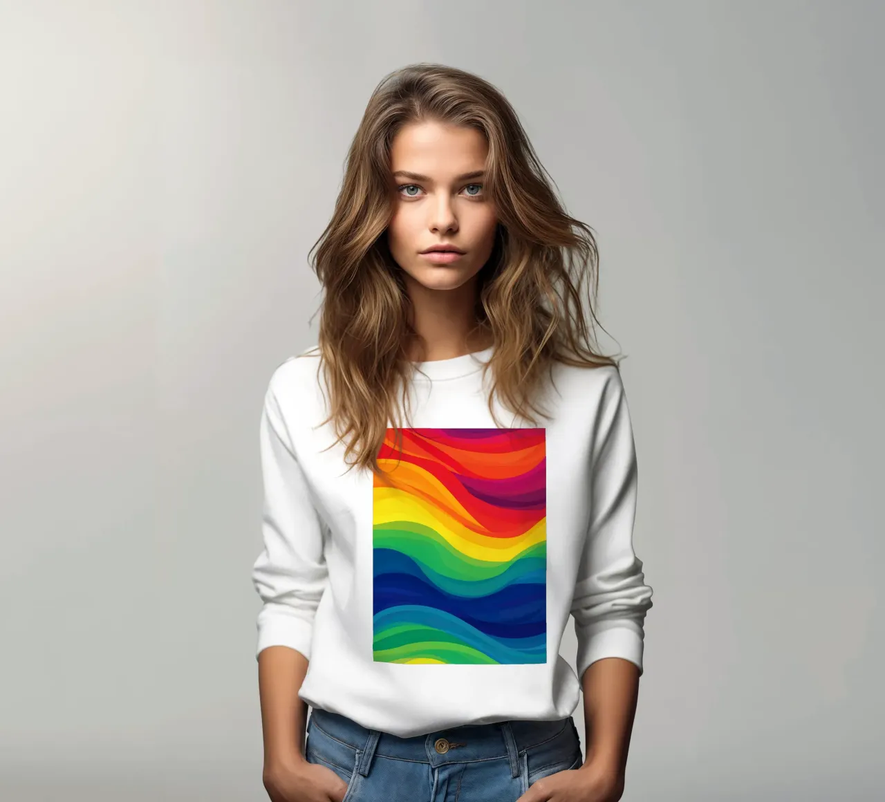Orgullo LBGTQ Abstracto Ondas Arco Iris sudadera de Autofocus