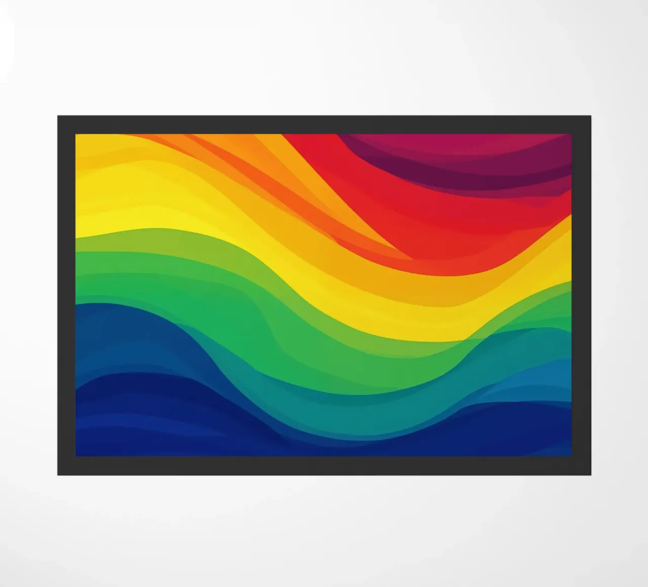 Pride LBGTQ Abstract Rainbow Waves doormat by Autofocus