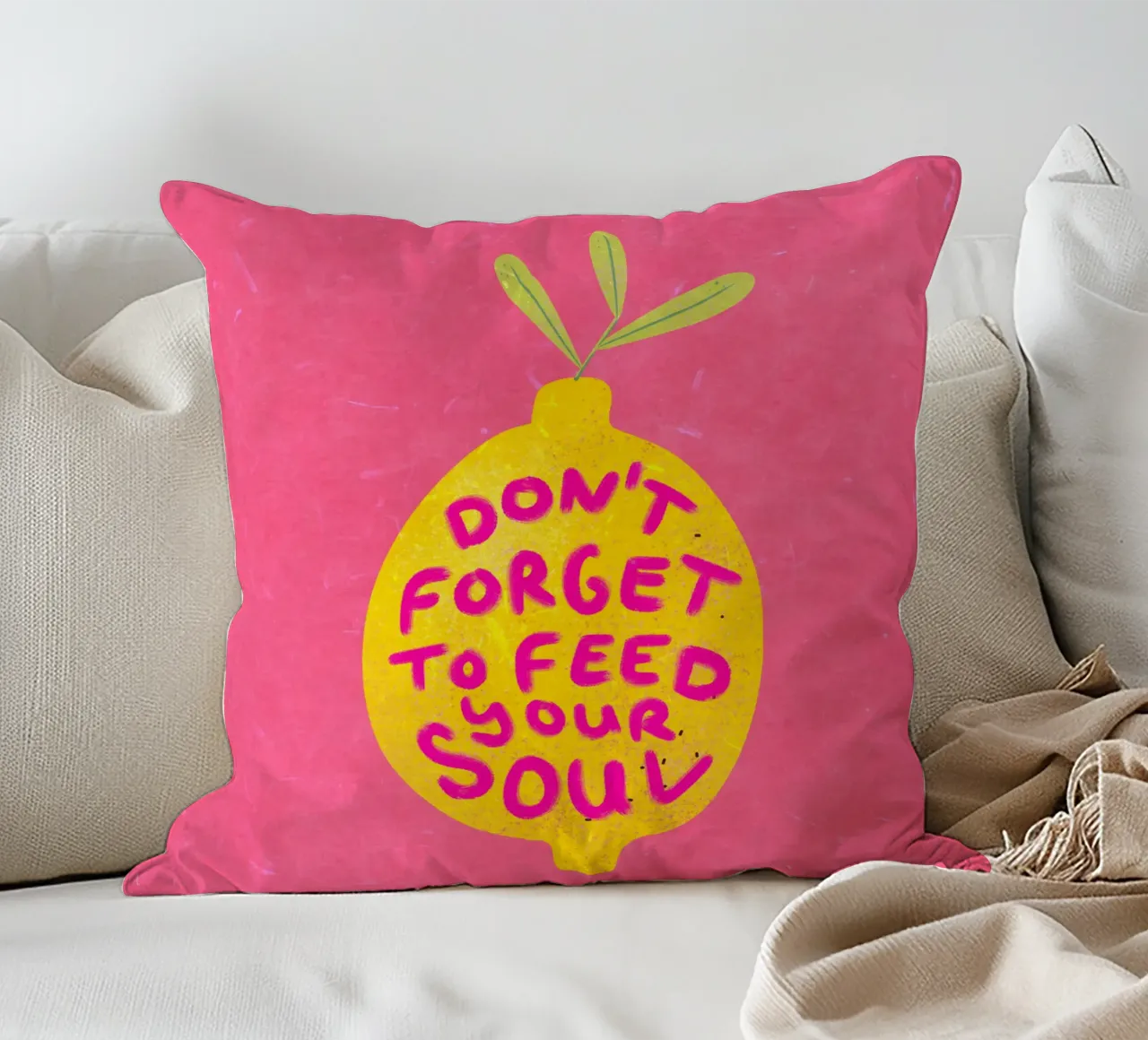 Don't forget to feed your soul cuscino da Illustration Raissa Oltmanns