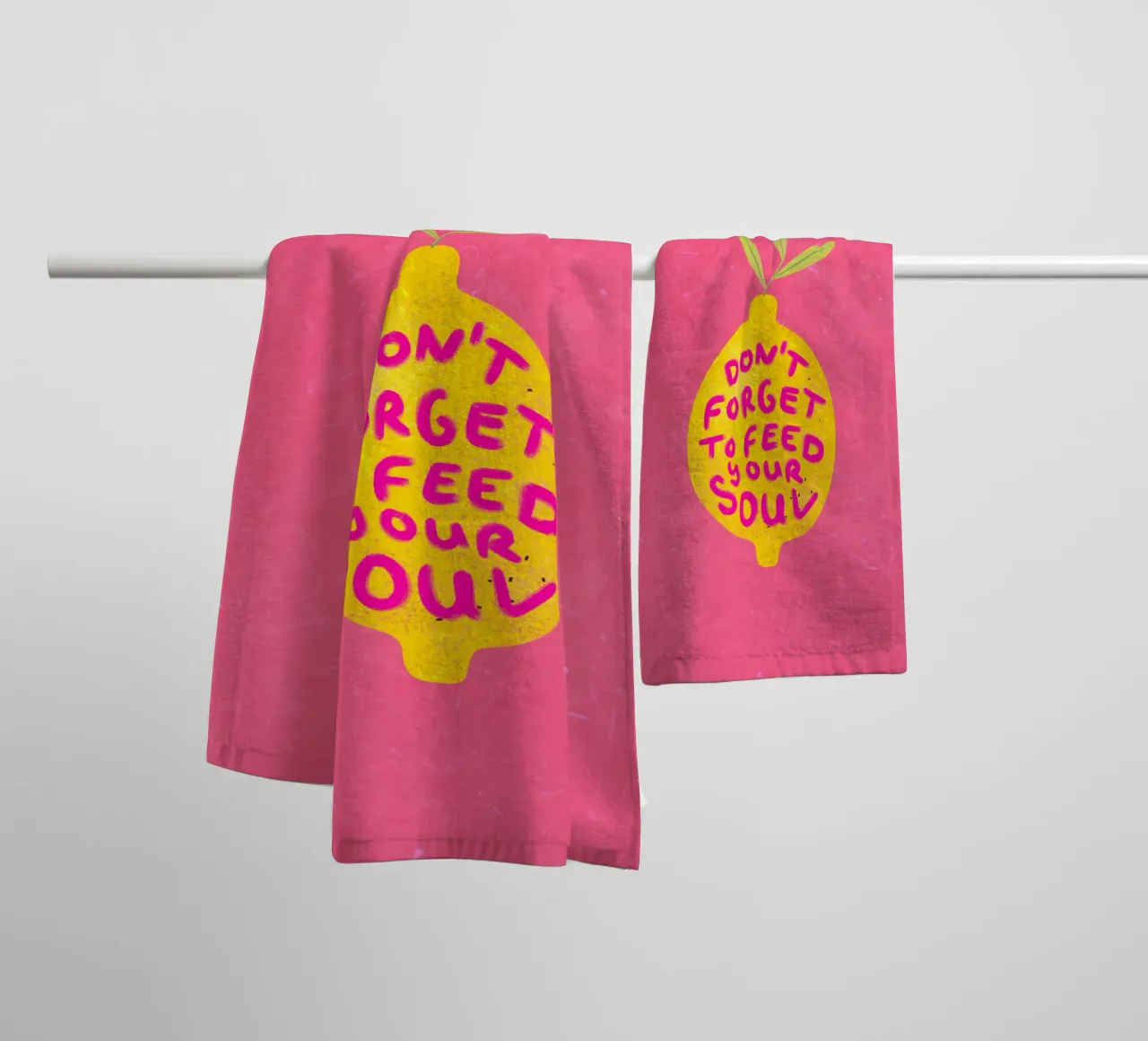 Don't forget to feed your soul asciugamano da bagno da Illustration Raissa Oltmanns