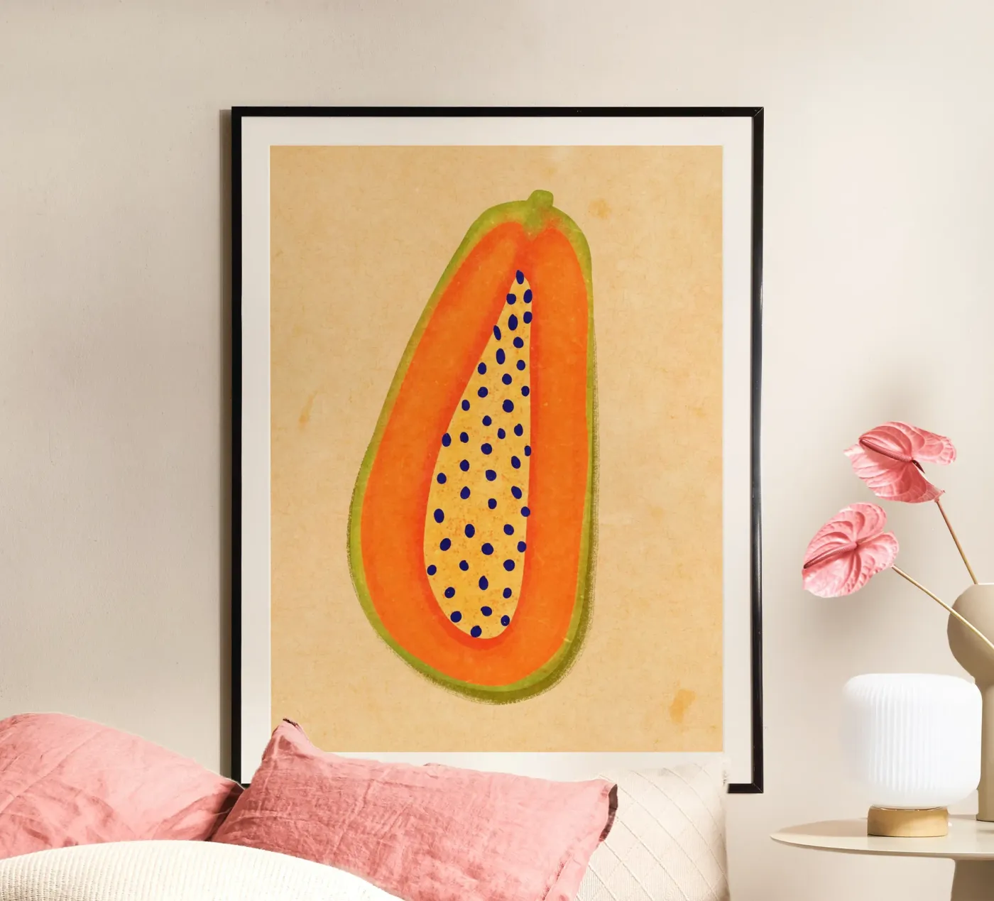 Simple Papaya Poster von Illustration Raissa Oltmanns